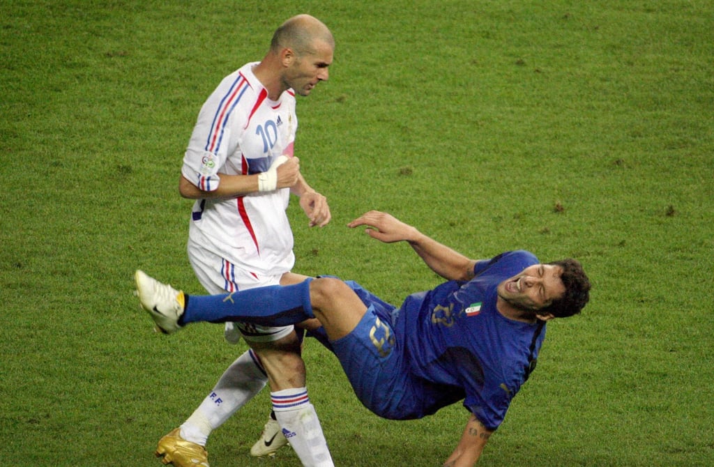Marco Materazzi (right) was famously headbutted by Zinedine Zidane in the 2006 World Cup final. Photo: AFP Marco Materazzi (right) was famously headbutted by Zinedine Zidane in the 2006 World Cup final. Photo: AFP
