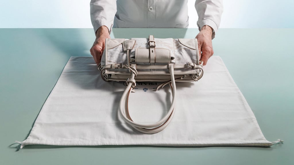 The making of Prada’s women’s Bonnie bag. Photo: Handout The making of Prada’s women’s Bonnie bag. Photo: Handout