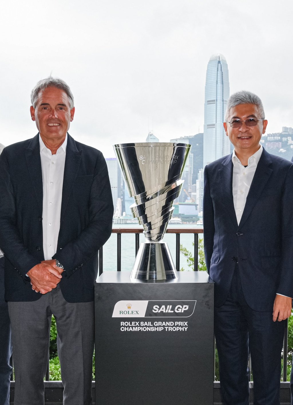 Sail GP CEO Russell Coutts (left) and under secretary for Culture, Sports and Tourism Raistlin Lau. Photo: SailGP Sail GP CEO Russell Coutts (left) and under secretary for Culture, Sports and Tourism Raistlin Lau. Photo: SailGP