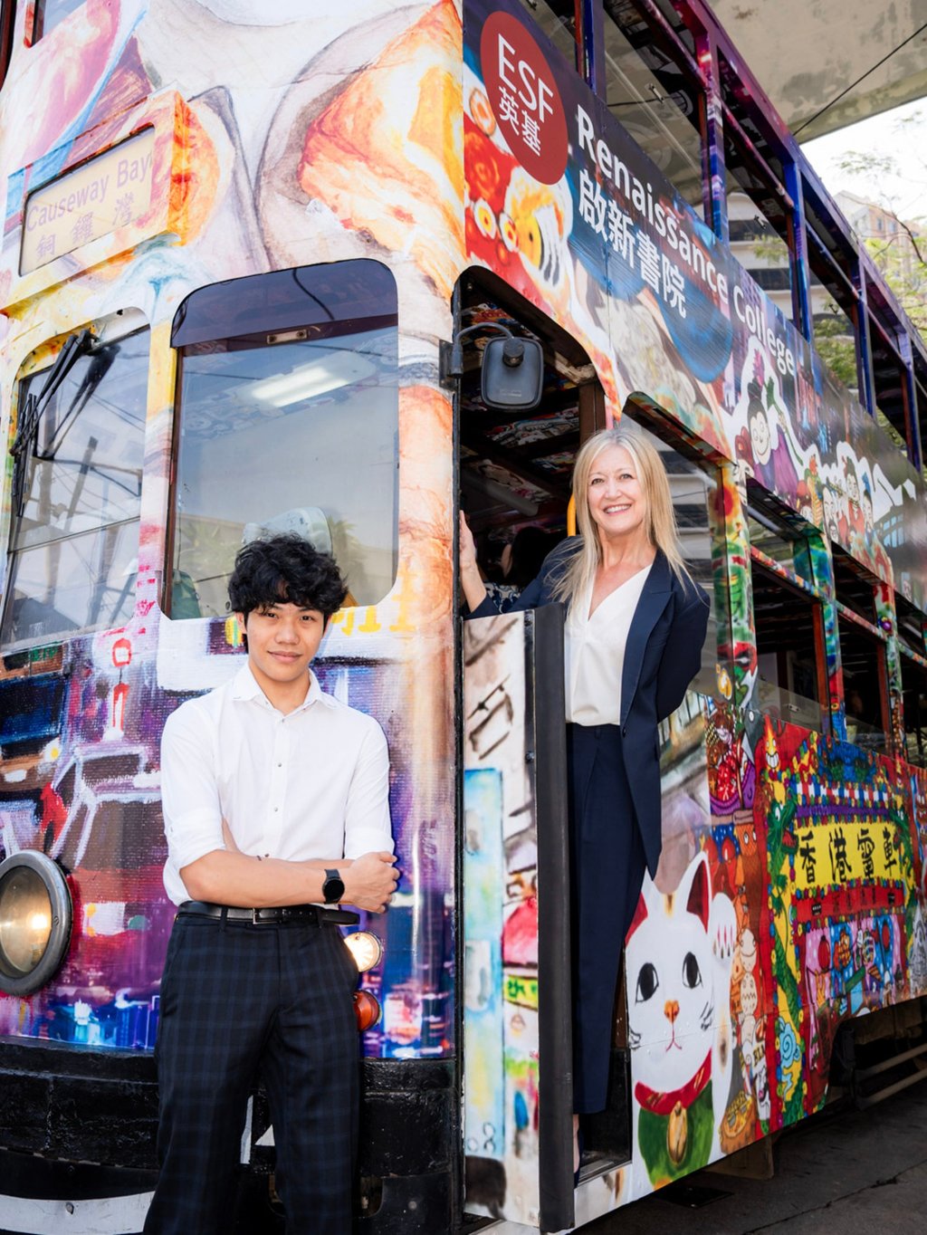 Extracurricular activities at Renaissance College last year included a student art project involving a working Hong Kong tram. Photo: Handout Extracurricular activities at Renaissance College last year included a student art project involving a working Hong Kong tram. Photo: Handout
