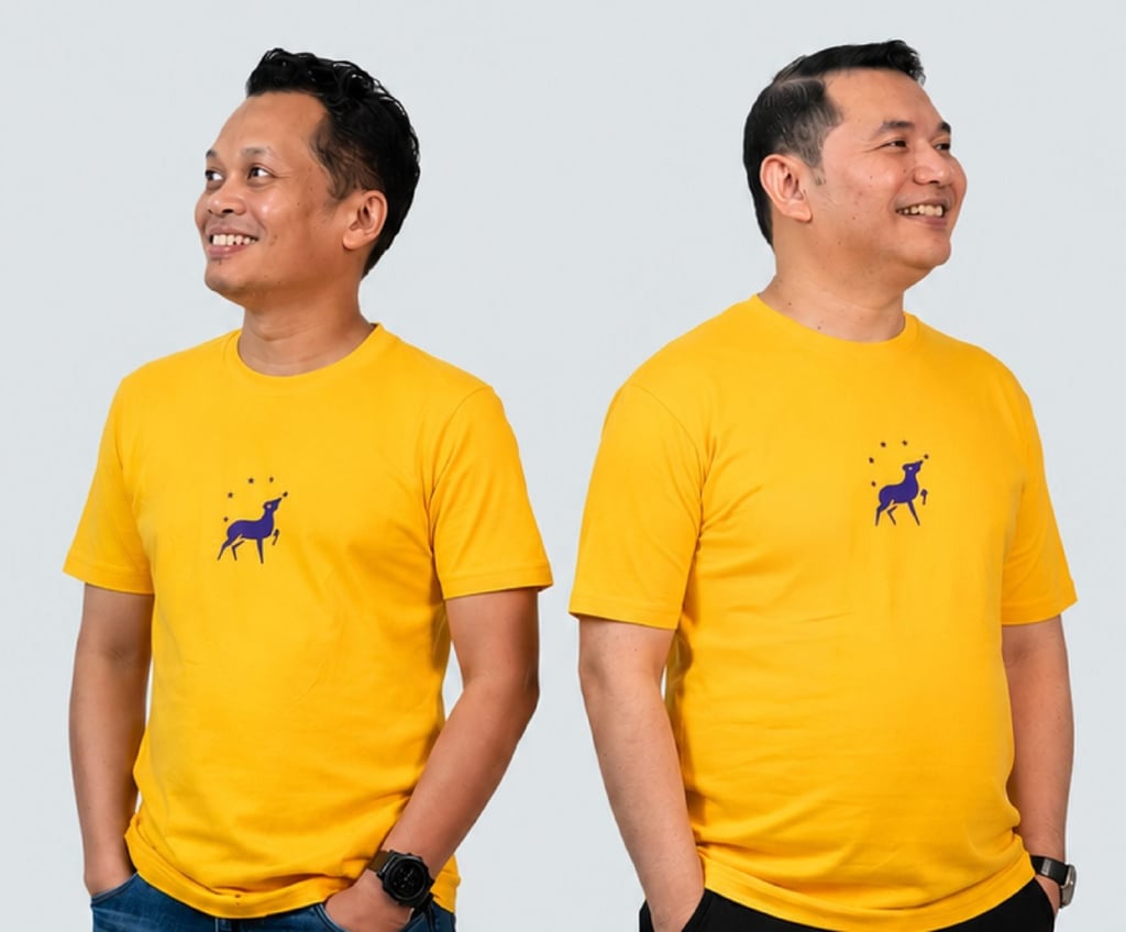 Rafizi Ramli (right) and Nik Nazmi Nik Ahmad model Bersama T-shirts. Photo: X/Rafizi Ramli