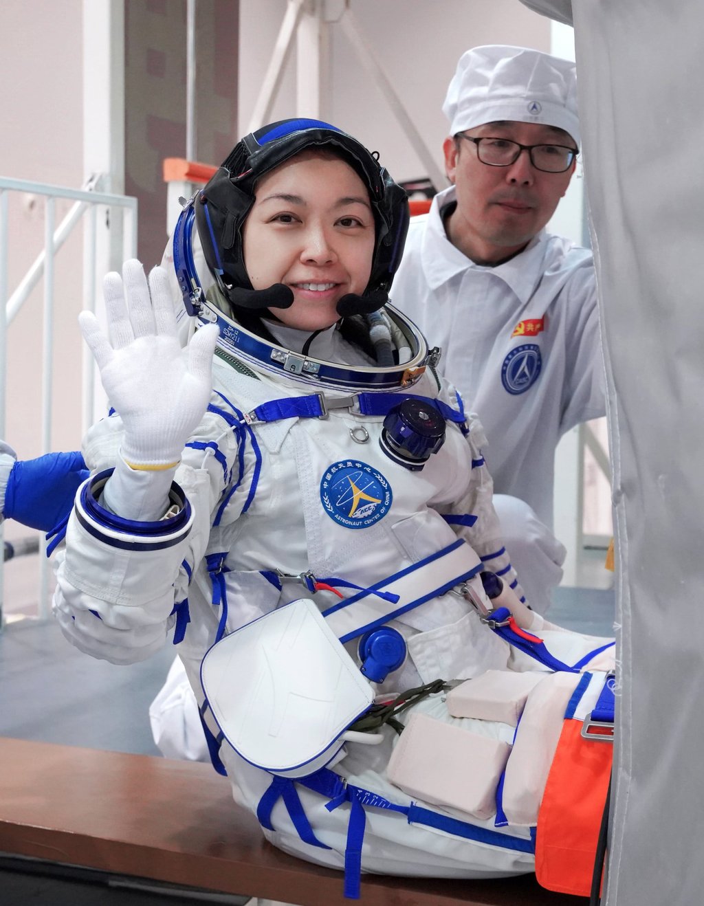 A smile and a wave from Lai Ka-ying during part of her astronaut training. Photo: Handout A smile and a wave from Lai Ka-ying during part of her astronaut training. Photo: Handout