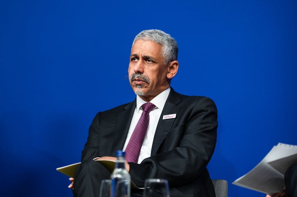 Sidi Ould Tah, president of the African Development Bank, during the Global Partnerships Conference in London, Britain, on Wednesday. Sidi Ould Tah, president of the African Development Bank, during the Global Partnerships Conference in London, Britain, on Wednesday.