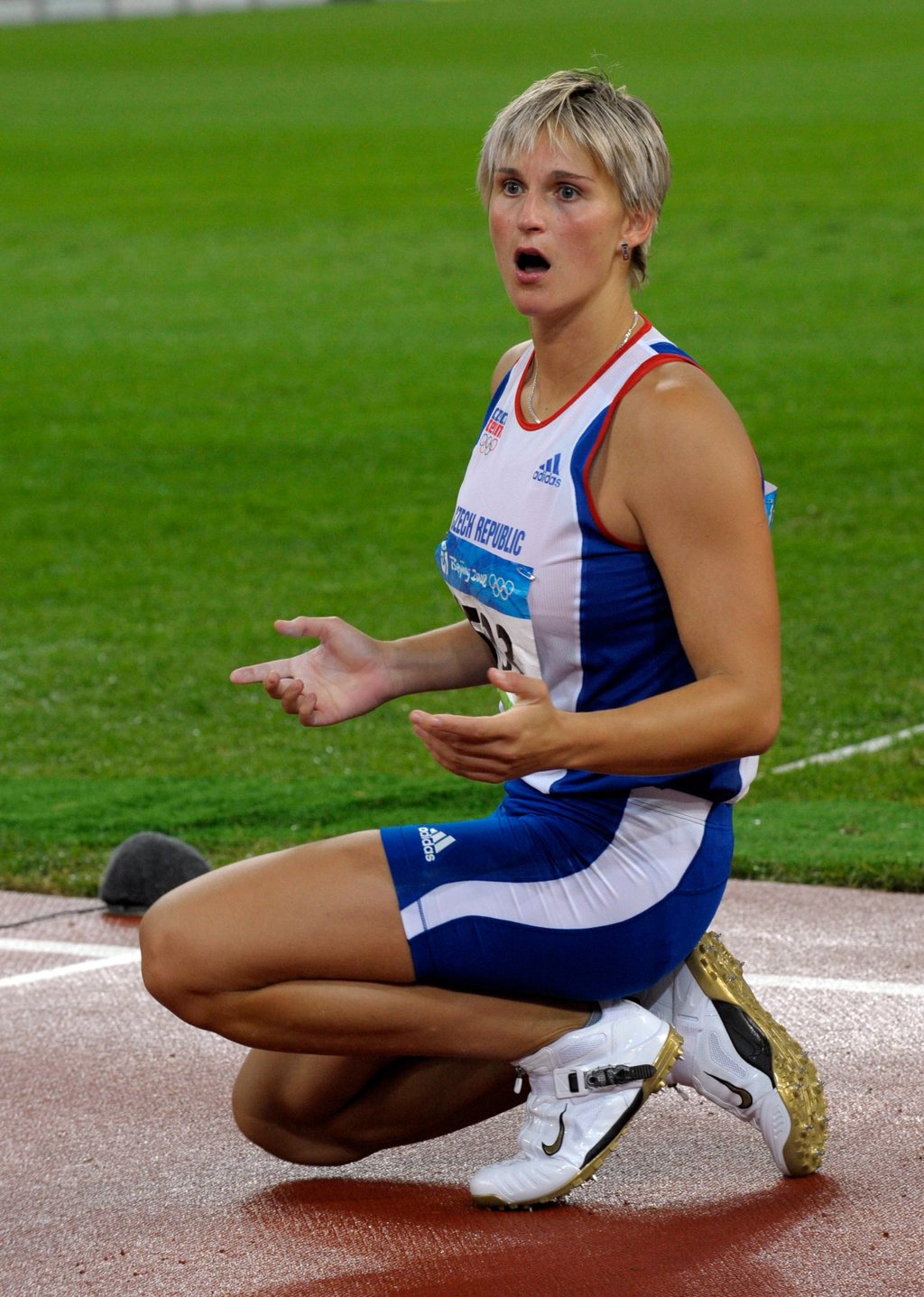 Only Barbora Spotakova of the Czech Republic, who won gold at the Beijing Olympics, has thrown more javelin than Yan Ziyi on Saturday. Photo: AP
