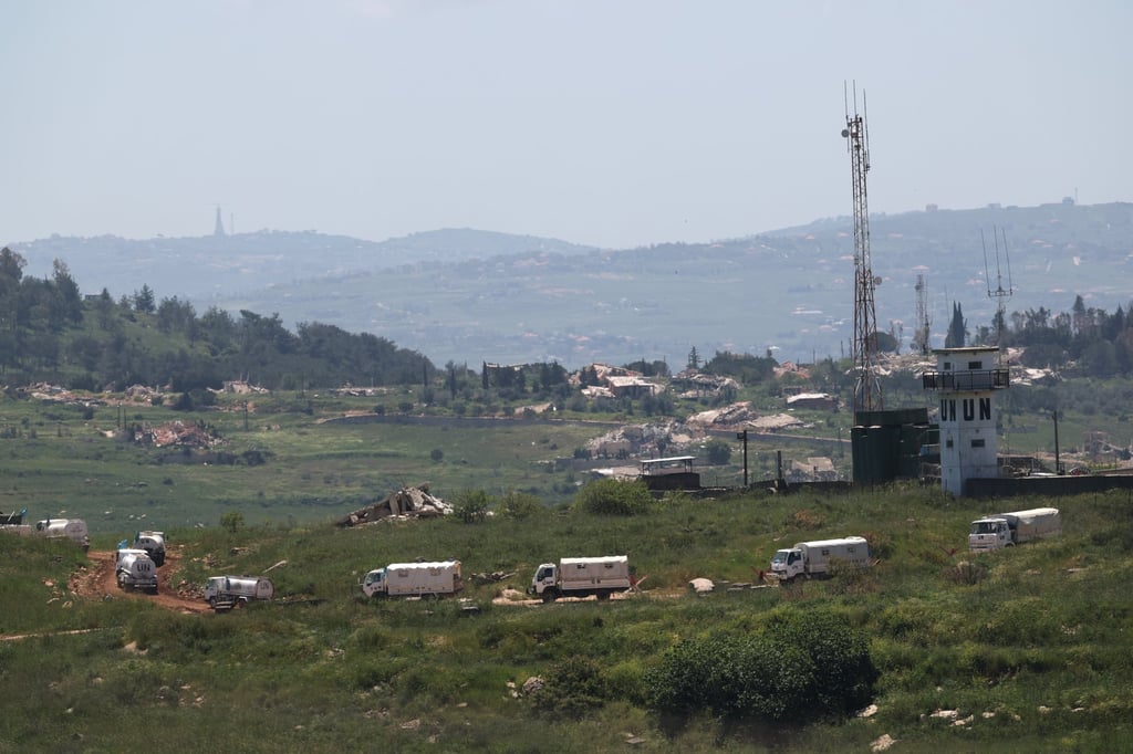 A UNIFIL convoy leaving a UN base in southern Lebanon. Photo: EPA A UNIFIL convoy leaving a UN base in southern Lebanon. Photo: EPA
