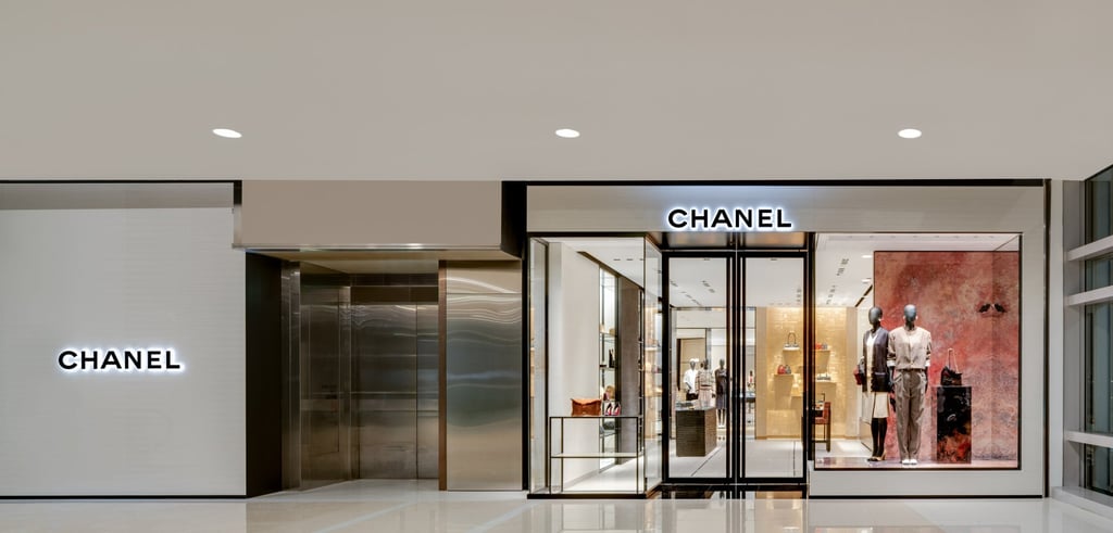 The temporary Chanel IFC boutiques feature the brand’s familiar two-tone facade. Photo: Handout