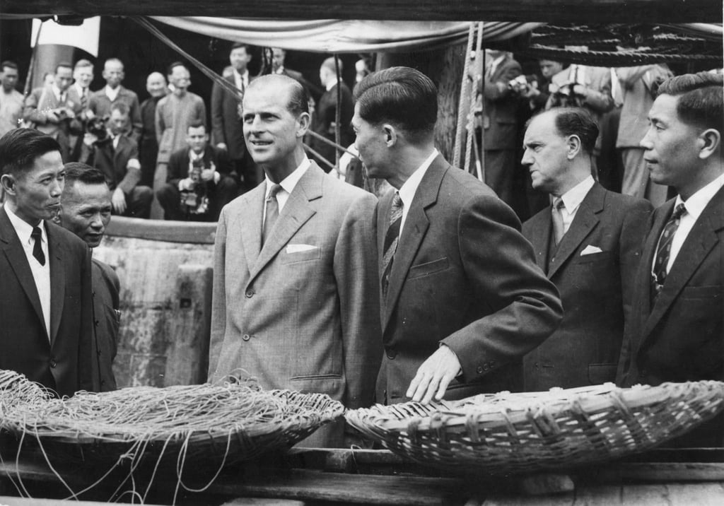 Britain’s Prince Philip, Duke of Edinburgh, at the Aberdeen Fish Market during his 1959 visit to Hong Kong. Photo: SCMP Archives