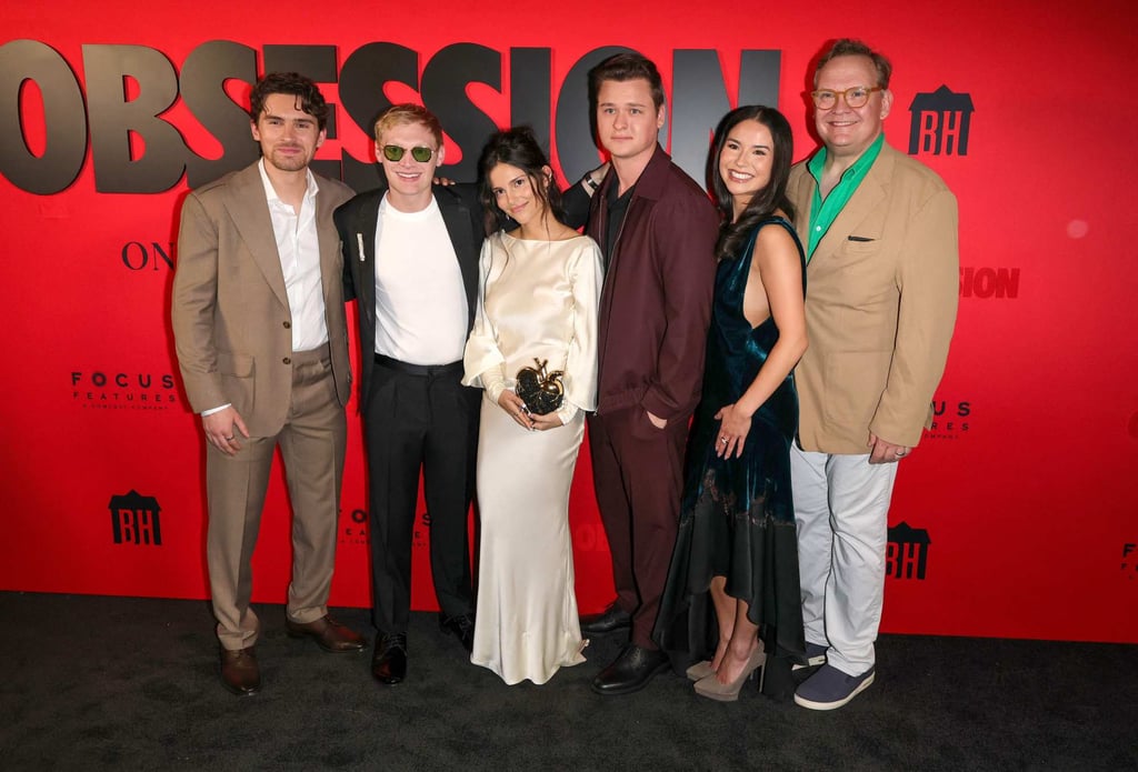 Michael Johnston, Curry Barker, Inde Navarrette, Cooper Tomlinson, Megan Lawless and Andy Richter at a Los Angeles screening of Obsession. Photo: AFP Michael Johnston, Curry Barker, Inde Navarrette, Cooper Tomlinson, Megan Lawless and Andy Richter at a Los Angeles screening of Obsession. Photo: AFP