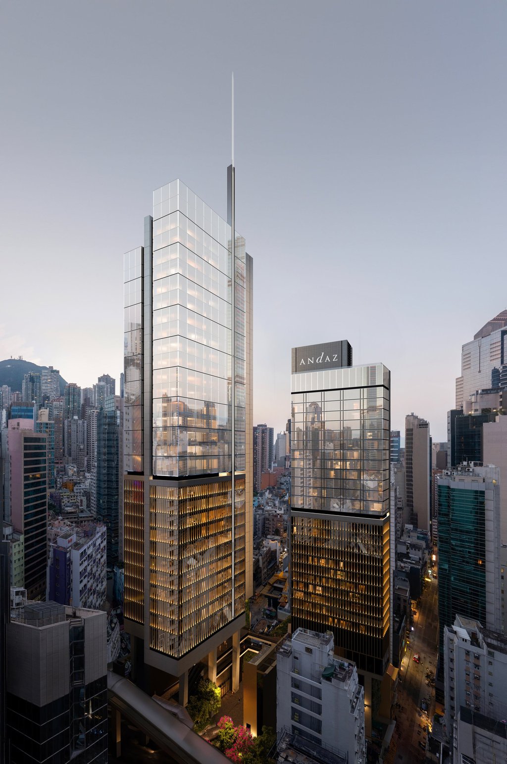 A rendering of Central Crossing’s dual-tower structure. The development will bring a future-of-work office experience to the financial district, combining a flexible workspace with on-site amenities and unrivalled transport links. Image: Central Crossing