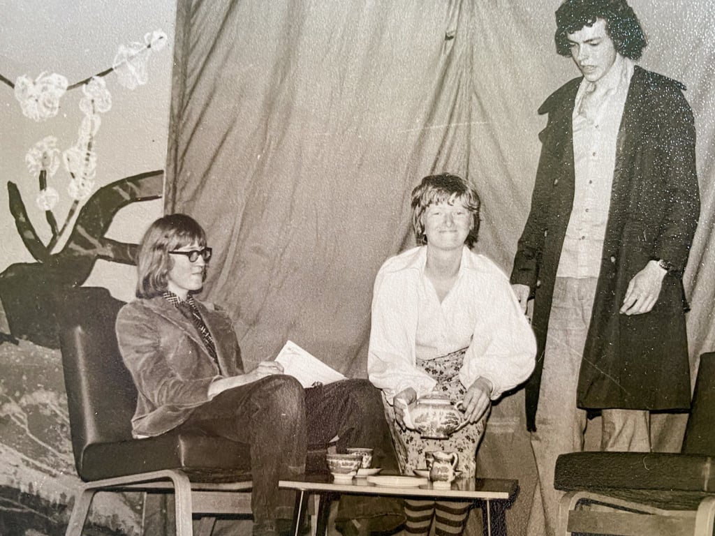Banham (left) in a school play in 1975. Photo: courtesy Tony Banham