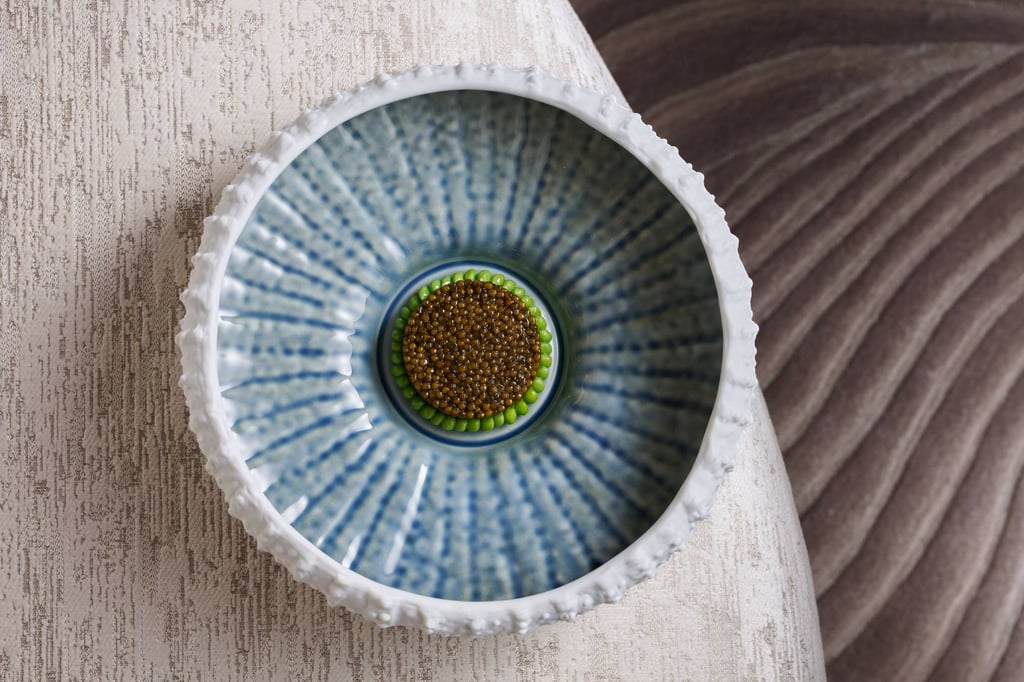 Estuary’s Dauricus caviar, sweet peas and turnip dish is served with a sauce of lacto-fermented kabu, brightened with lime, coconut milk and cream. Photo: Estuary by Vicky Cheng Estuary’s Dauricus caviar, sweet peas and turnip dish is served with a sauce of lacto-fermented kabu, brightened with lime, coconut milk and cream. Photo: Estuary by Vicky Cheng