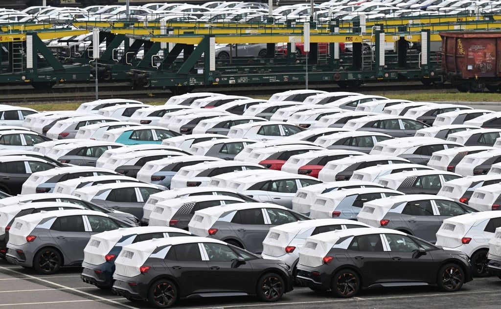 Volkswagen electric vehicles at the German company’s factory in Wolfsburg. Under the Industrial Accelerator Act, non-EU firms would be required to establish joint ventures with local partners in sectors like EV. Photo: dpa