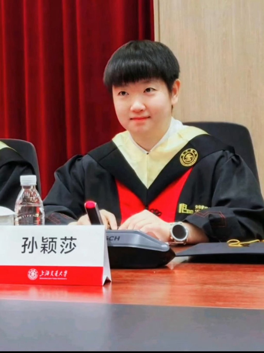 Sun Yingsha scored 92.04 in her evaluation to secure a place at Tsinghua University. Photo: Weibo