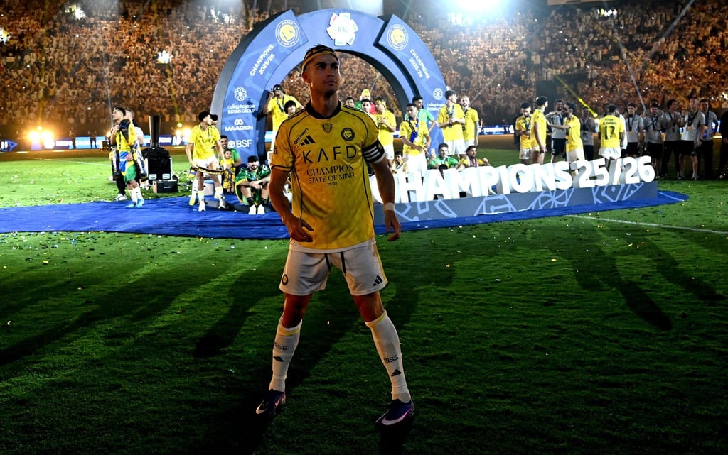 Cristiano Ronaldo land his Al Nassr side celebrate winning the Saudi Pro League title. Photo: EPA Cristiano Ronaldo land his Al Nassr side celebrate winning the Saudi Pro League title. Photo: EPA