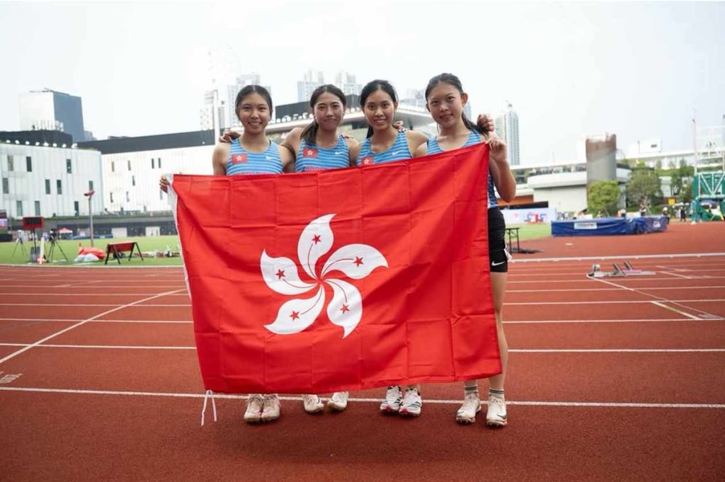 The city’s 4x100 team broke the Hong Kong under-20 women’s record to finish fourth. Photo: Ada Li The city’s 4x100 team broke the Hong Kong under-20 women’s record to finish fourth. Photo: Ada Li