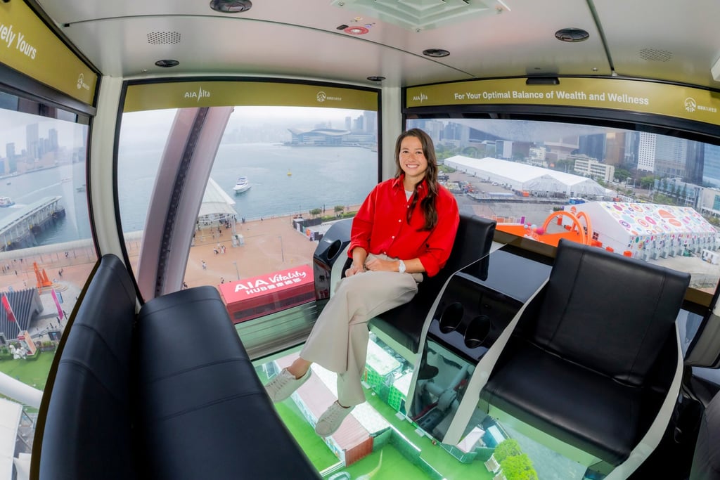 Siobhan Haughey, seated in the AIA Alta Club Exclusive Crystal Gondola on Hong Kong Observation Wheel, says the vibrant Central district is one of her favourite places in the city.