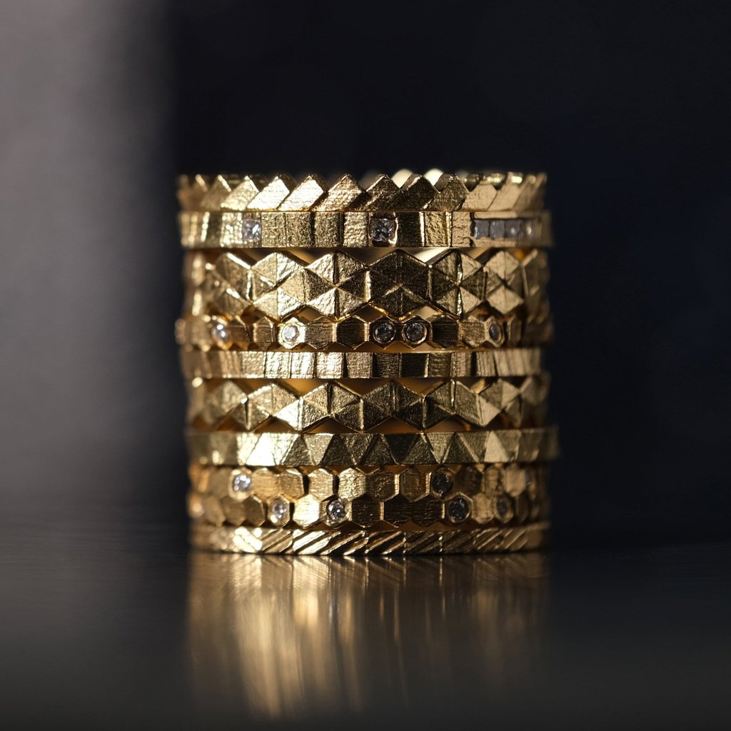 Jo Hayes Ward stackable rings. Photo: Handout