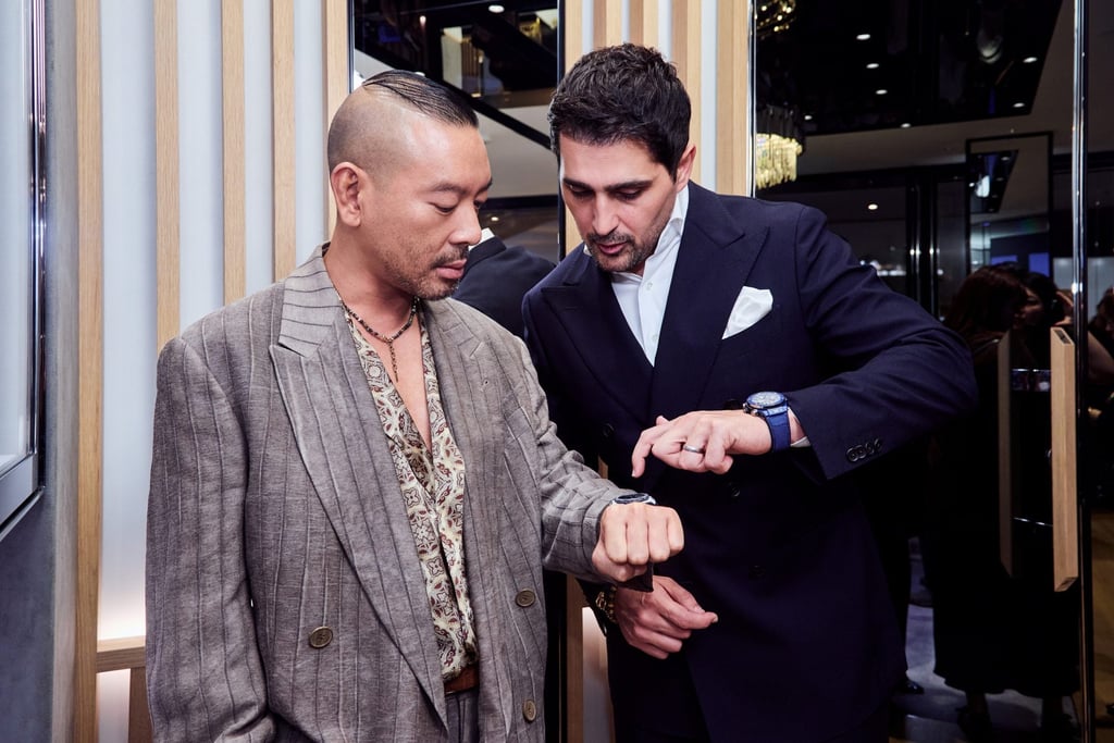 Juno Mak (left) and Hublot managing director Omar Choudhary at Hublot’s new Macau boutique. Photo: Handout Juno Mak (left) and Hublot managing director Omar Choudhary at Hublot’s new Macau boutique. Photo: Handout
