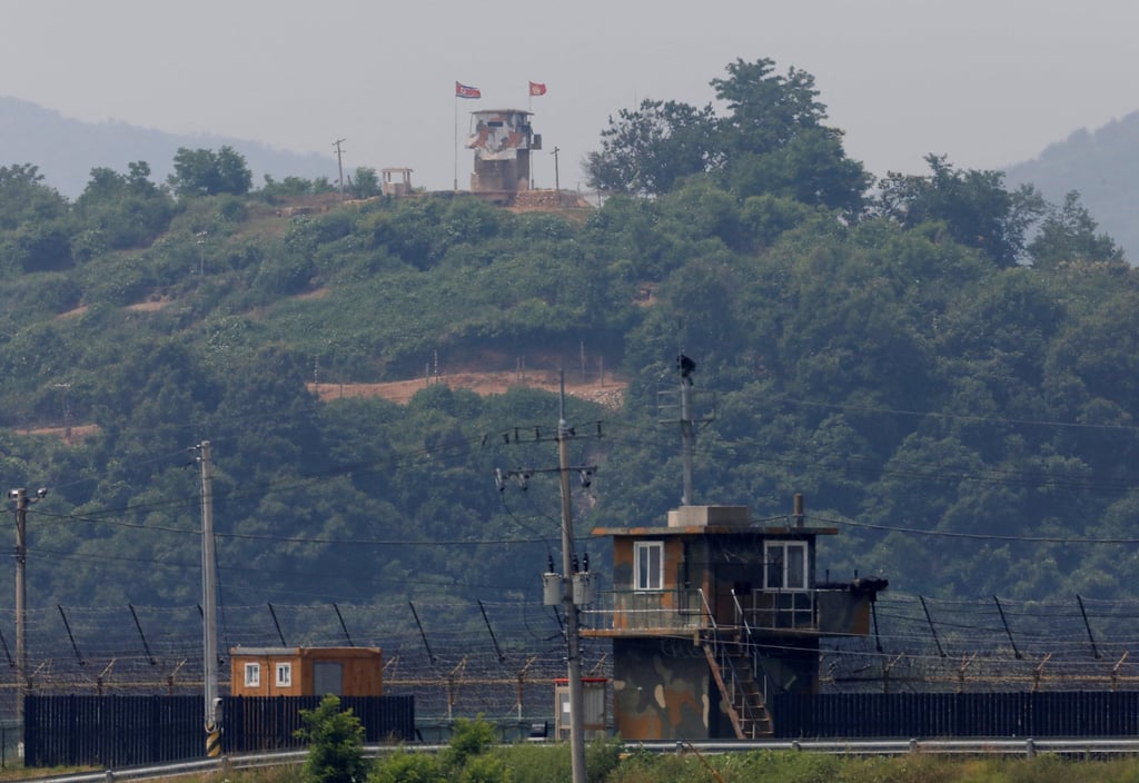 A North Korean soldier is seen in a guard post inside North Korean territory as viewed from Paju, South Korea, near the demilitarised zone at the border. Photo: Reuters A North Korean soldier is seen in a guard post inside North Korean territory as viewed from Paju, South Korea, near the demilitarised zone at the border. Photo: Reuters