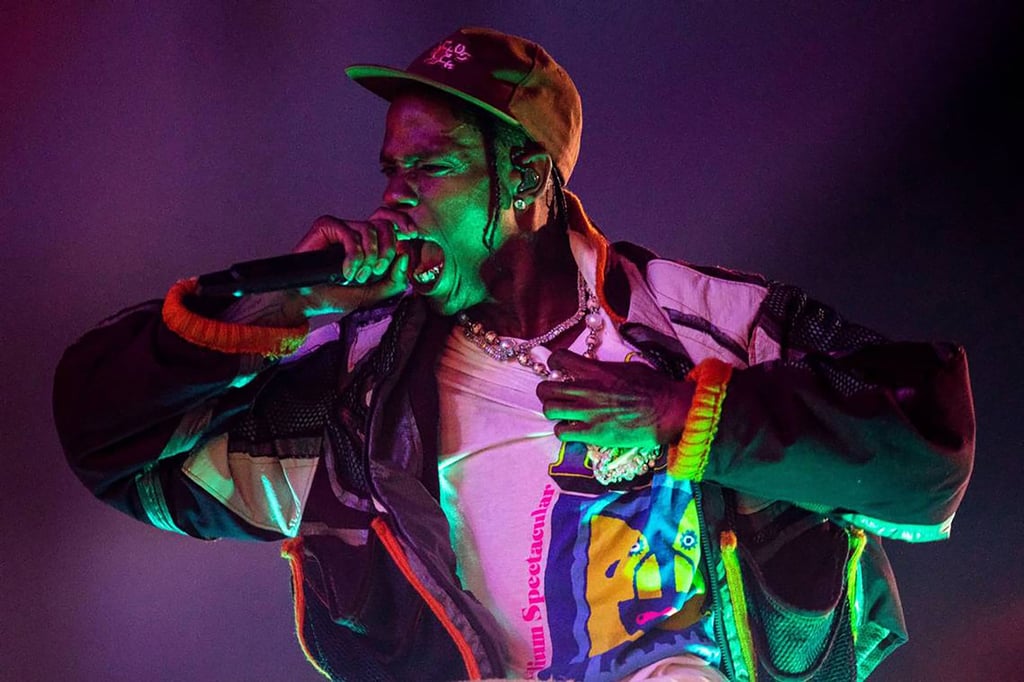 Scott performs during the Rolling Loud Miami hip-hop festival at Hard Rock Stadium in Miami Gardens, Florida, in July 2022. Photo: Miami Herald / Tribune News Service via Getty Images