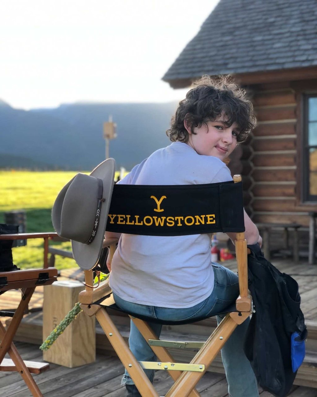 A behind-the-scenes photo of Finn Little from Yellowstone season four. Photo: @finn_little_official/Instagram