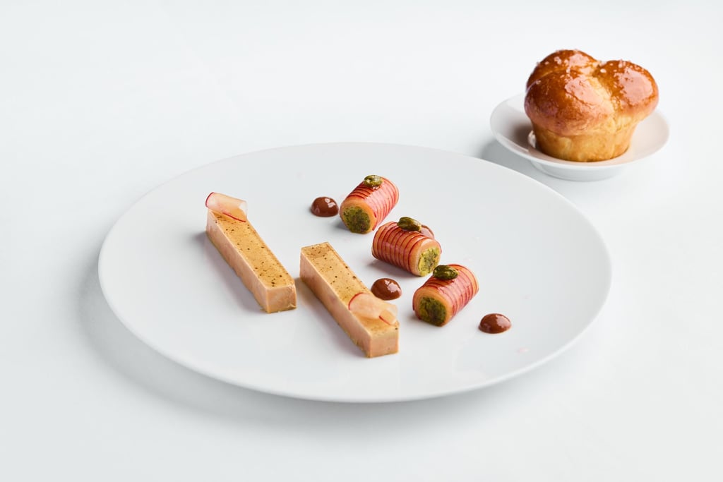 Foie gras with plum and Eiswein (ice wine) at Belon. Photo: Handout