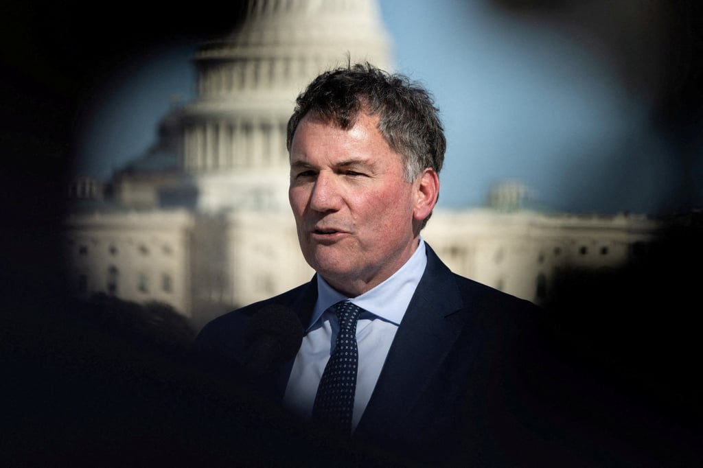 Ottawa’s minister in charge of Canada-US trade Dominic LeBlanc speaks to the media in Washington on Tuesday. Photo: Reuters