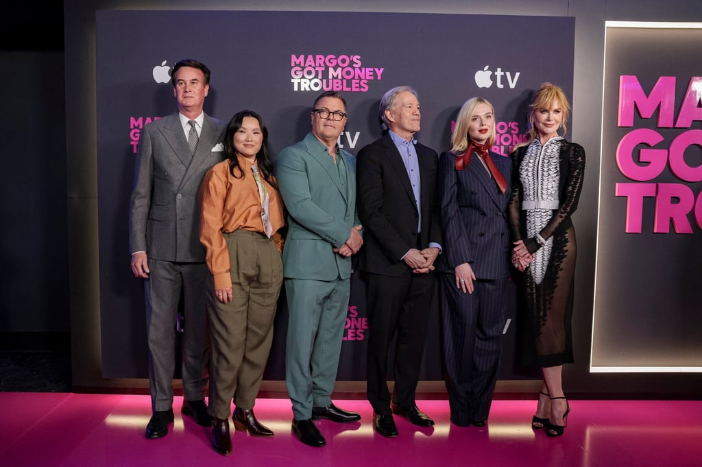 Thaddea Graham (second from left) with other Margo’s Got Money Troubles cast members at the show’s red carpet premiere in New York City this April. Photo: Reuters