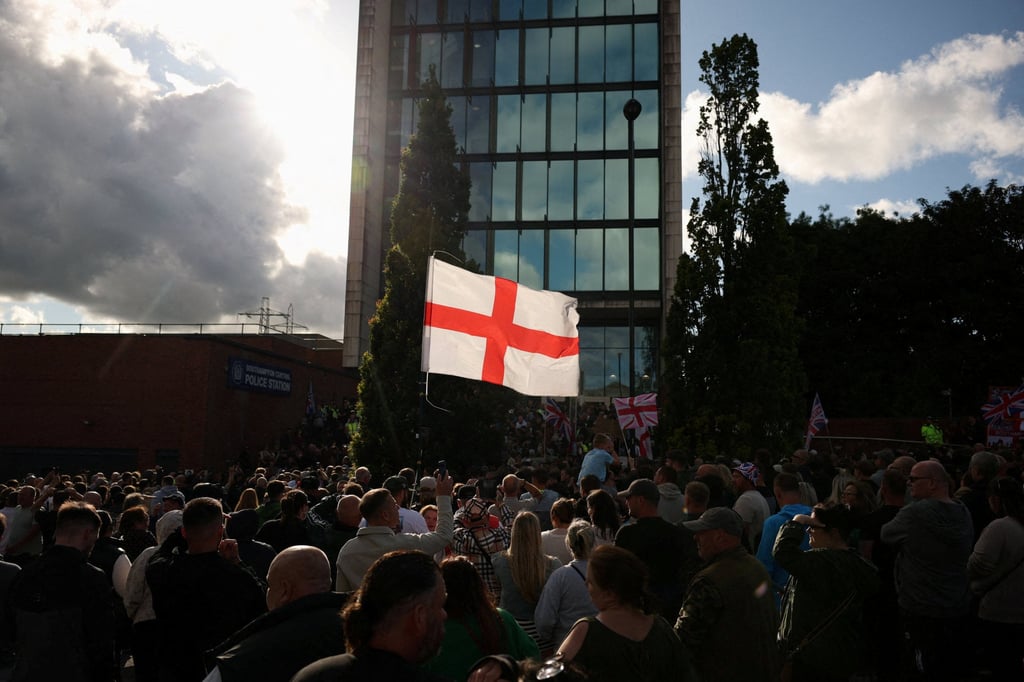 Protesters gather outside the Southampton Central police station on Tuesday following the conviction of Vikrum Digwa for the murder of student Henry Nowak in Southampton. Photo: Reuters Protesters gather outside the Southampton Central police station on Tuesday following the conviction of Vikrum Digwa for the murder of student Henry Nowak in Southampton. Photo: Reuters