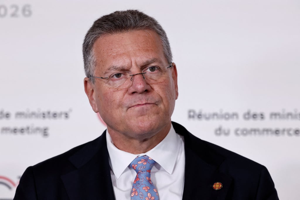 EU trade chief Maros Sefcovic is to meet his Chinese counterpart for talks in Paris. Photo: Pool Photo via AP EU trade chief Maros Sefcovic is to meet his Chinese counterpart for talks in Paris. Photo: Pool Photo via AP