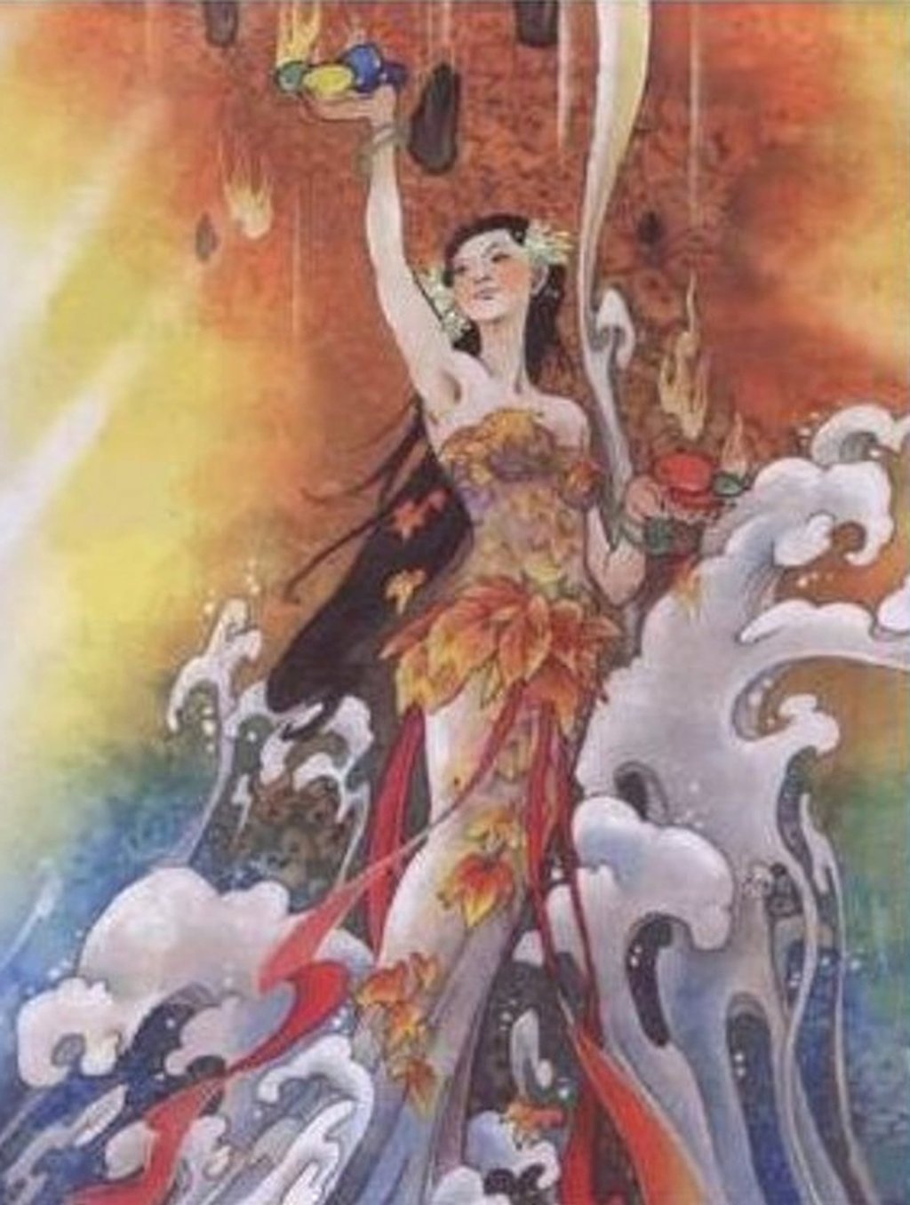 The above painting depicts the mythological mother goddess Nuwa. Photo: leigongmo.com The above painting depicts the mythological mother goddess Nuwa. Photo: leigongmo.com