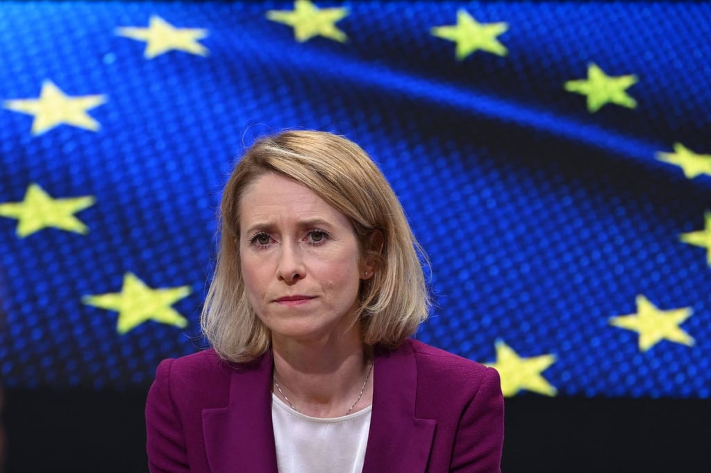 EU Vice-President for Foreign Affairs and Security Policy Kaja Kallas gives an interview at the EU headquarters in Brussels on Wednesday. Photo: AFP EU Vice-President for Foreign Affairs and Security Policy Kaja Kallas gives an interview at the EU headquarters in Brussels on Wednesday. Photo: AFP