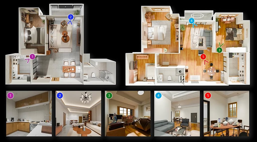 The Kairos platform can generate a whole-home scene with one-sentence text prompts to facilitate household robot training. Photo: Handout.