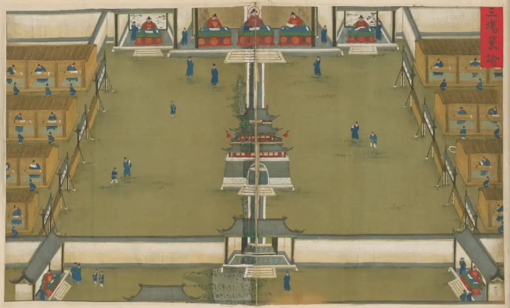 The above image depicts people sitting an imperial examination during the Ming dynasty. Photo: Sohu