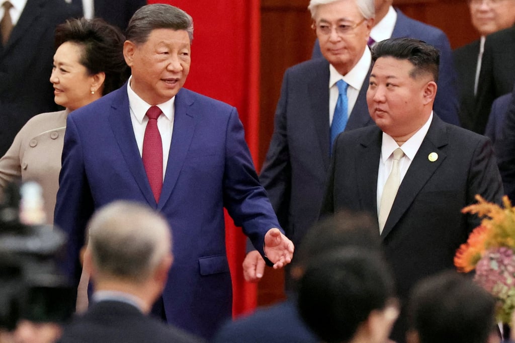 Chinese President Xi Jinping and North Korean leader Kim Jong-un arrive for a reception marking the 80th anniversary of the end of World War II, at the Great Hall of the People in Beijing, on September 3, 2025. Photo: Reuters