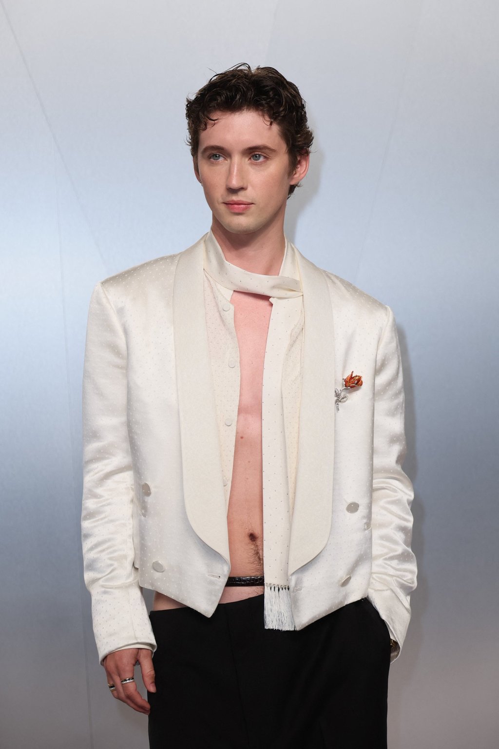 Troye Sivan in Tom Ford at the Vanity Fair Oscar Party, in March. Photo: Reuters