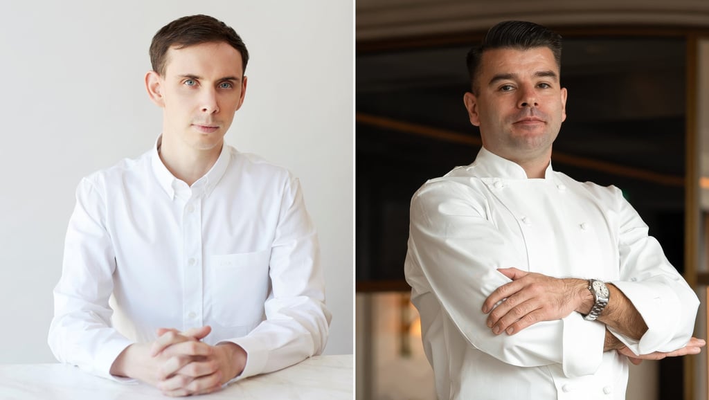 Chef Daniel Calvert (left), who launched Sézanne in 2021, stepped down from his role in April 2026. The Tokyo restaurant is now being helmed by Stephen Lancaster (right). Photos: Aji, Sézanne