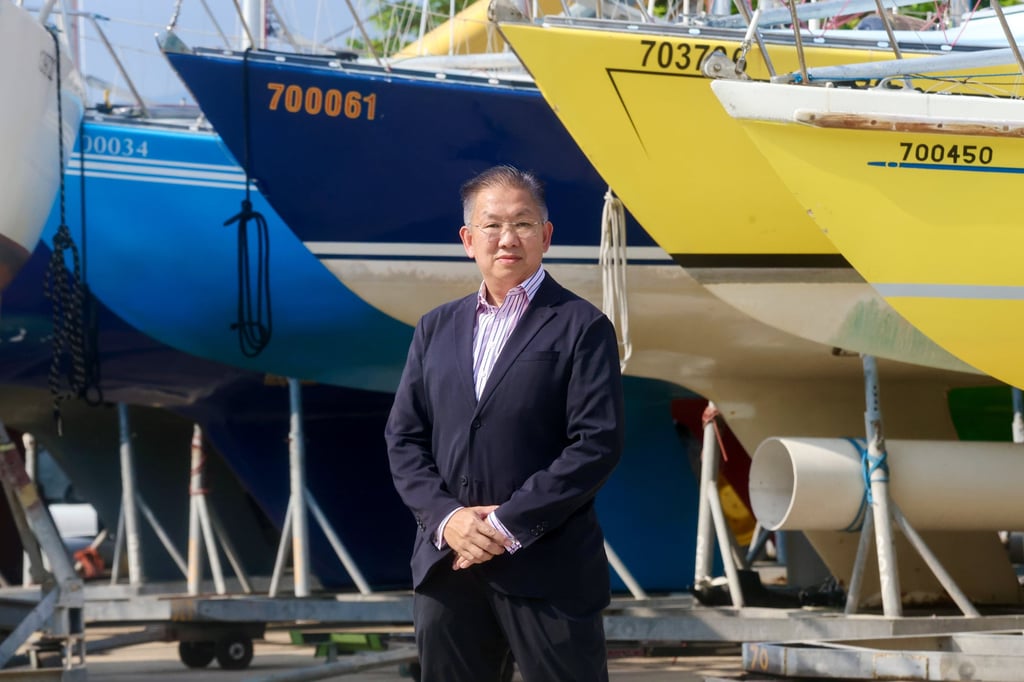 Ricky Lai, a veteran recreational sailor and Royal Hong Kong Yacht Club member, has helped the club rethink how it disposes of its nautical waste. Photo: Jonathan Wong Ricky Lai, a veteran recreational sailor and Royal Hong Kong Yacht Club member, has helped the club rethink how it disposes of its nautical waste. Photo: Jonathan Wong