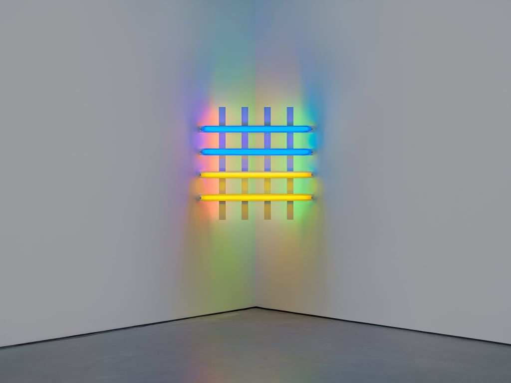 Dan Flavin’s untitled (for you, Leo, in long respect and affection) 4 (1978). Photo: 2026 Stephen Flavin / Artists Rights Society (ARS), New York / courtesy David Zwirner Dan Flavin’s untitled (for you, Leo, in long respect and affection) 4 (1978). Photo: 2026 Stephen Flavin / Artists Rights Society (ARS), New York / courtesy David Zwirner