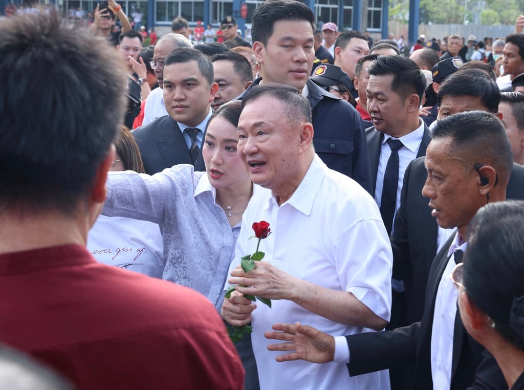 Thaksin Shinawatra (centre) greets supporters after being released from prison on May 11. Photo: Xinhuaon parole from the Klong Prem Central Prison in Bangkok, Thailand, May 11, 2026. (Xinhua/Sun Weitong) Thaksin Shinawatra (centre) greets supporters after being released from prison on May 11. Photo: Xinhuaon parole from the Klong Prem Central Prison in Bangkok, Thailand, May 11, 2026. (Xinhua/Sun Weitong)