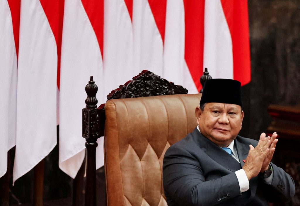 Indonesian President Prabowo Subianto gestures before delivering a speech on economic policies at the parliament building in Jakarta on May 20. Photo: Reuters Indonesian President Prabowo Subianto gestures before delivering a speech on economic policies at the parliament building in Jakarta on May 20. Photo: Reuters