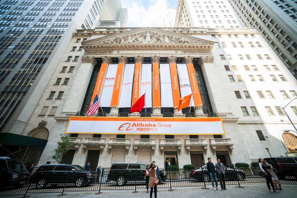 The New York Stock Exchange decorated for the first day of trading for Alibaba on September 19, 2014. Photo: Shutterstock The New York Stock Exchange decorated for the first day of trading for Alibaba on September 19, 2014. Photo: Shutterstock