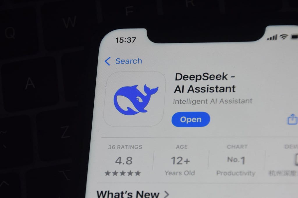 The DeepSeek AI assistant app is seen on a smartphone. Photo: Zuma Press Wire/TNS The DeepSeek AI assistant app is seen on a smartphone. Photo: Zuma Press Wire/TNS
