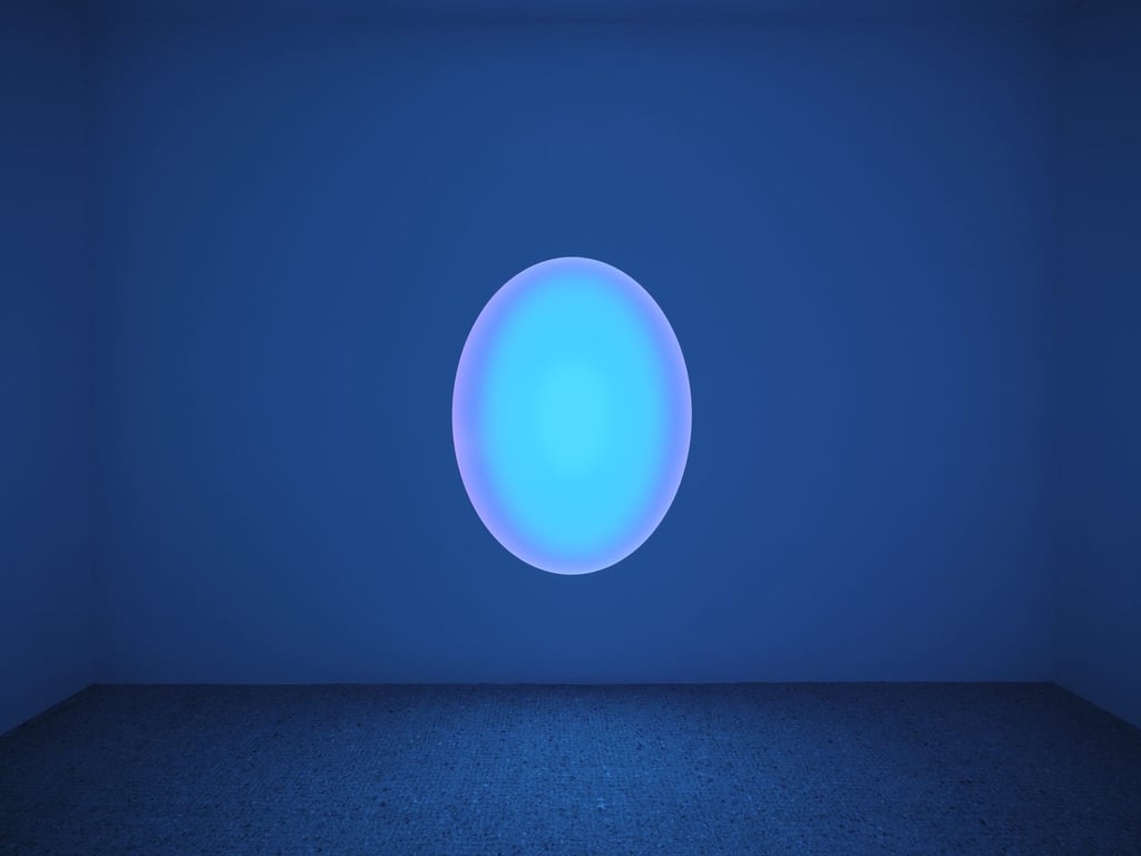 “Resolute” (2025), by James Turrell, one of three works from his “Glassworks” series that are included in “Lifting the Veil” at Gagosian. Photo: Gagosian