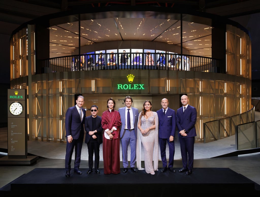 Rolex Testimonees, including world-renowned soprano Sonya Yoncheva (third from right), acclaimed filmmaker Jia Zhangke (second from left) and tennis legend Li Na (third from left), at the “Oyster Story” exhibition’s opening ceremony, on June 9. Photo: Handout