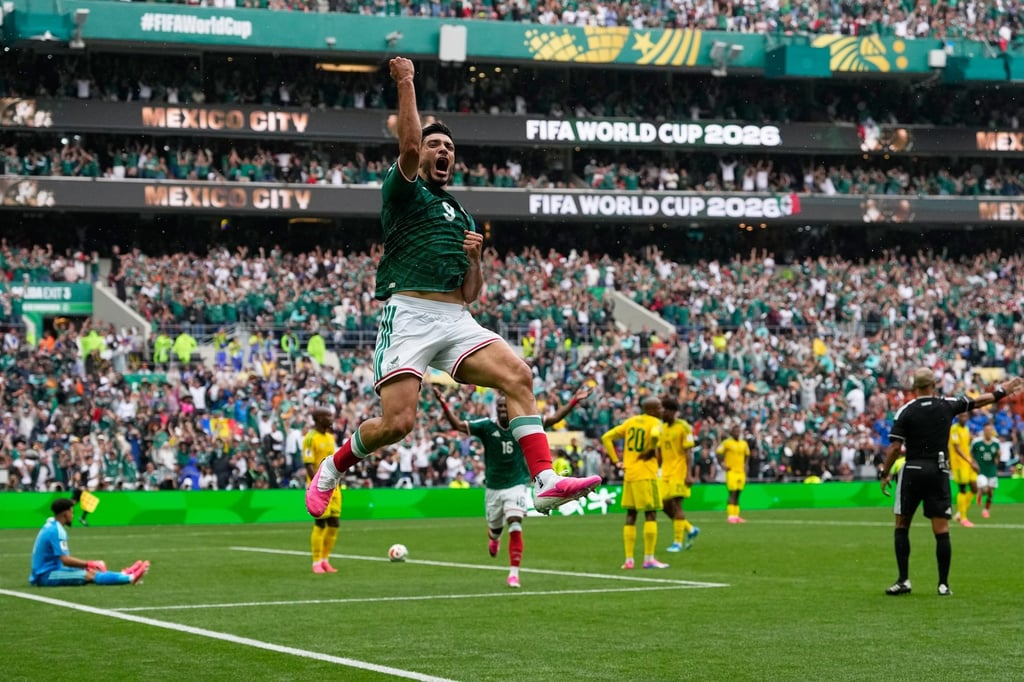 Mexico’s Raul Jimenez celebrates after scoring his side’s second. Photo: AP Mexico’s Raul Jimenez celebrates after scoring his side’s second. Photo: AP