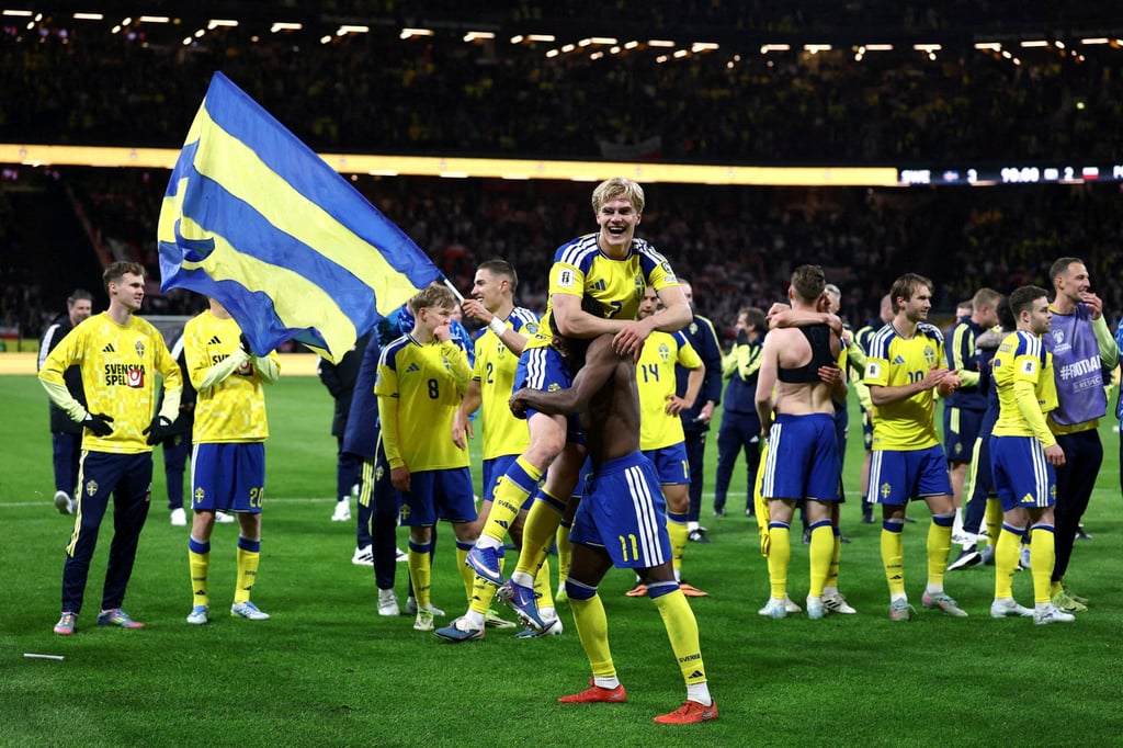 Graham Potter led Sweden to the World Cup finals with a play-off win over Poland in March. Photo: Reuters