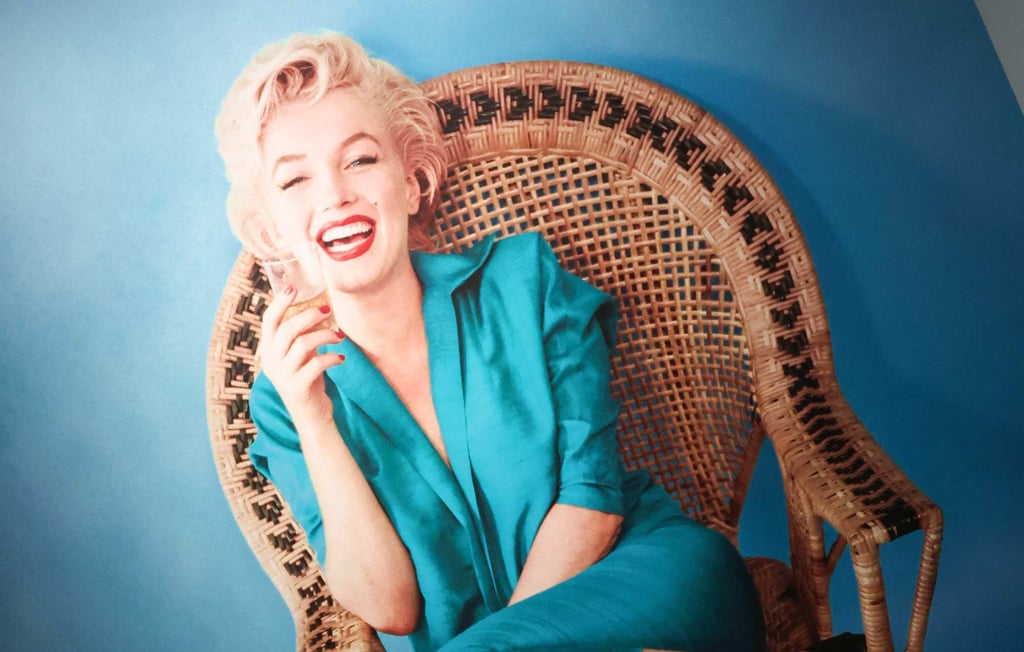 A photo of Marilyn Munroe is displayed at the “Marilyn Monroe: Hollywood Icon” at the Academy Museum of Motion Pictures in Los Angeles. Photo: AFP