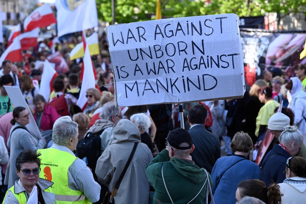Anti-abortionists protest in Warsaw, Poland in 2024. A spokesman for the prosecutor’s office said that there is so far no evidence Magdalena H. had obtained the fetuses through illegal abortions. Photo: AFP