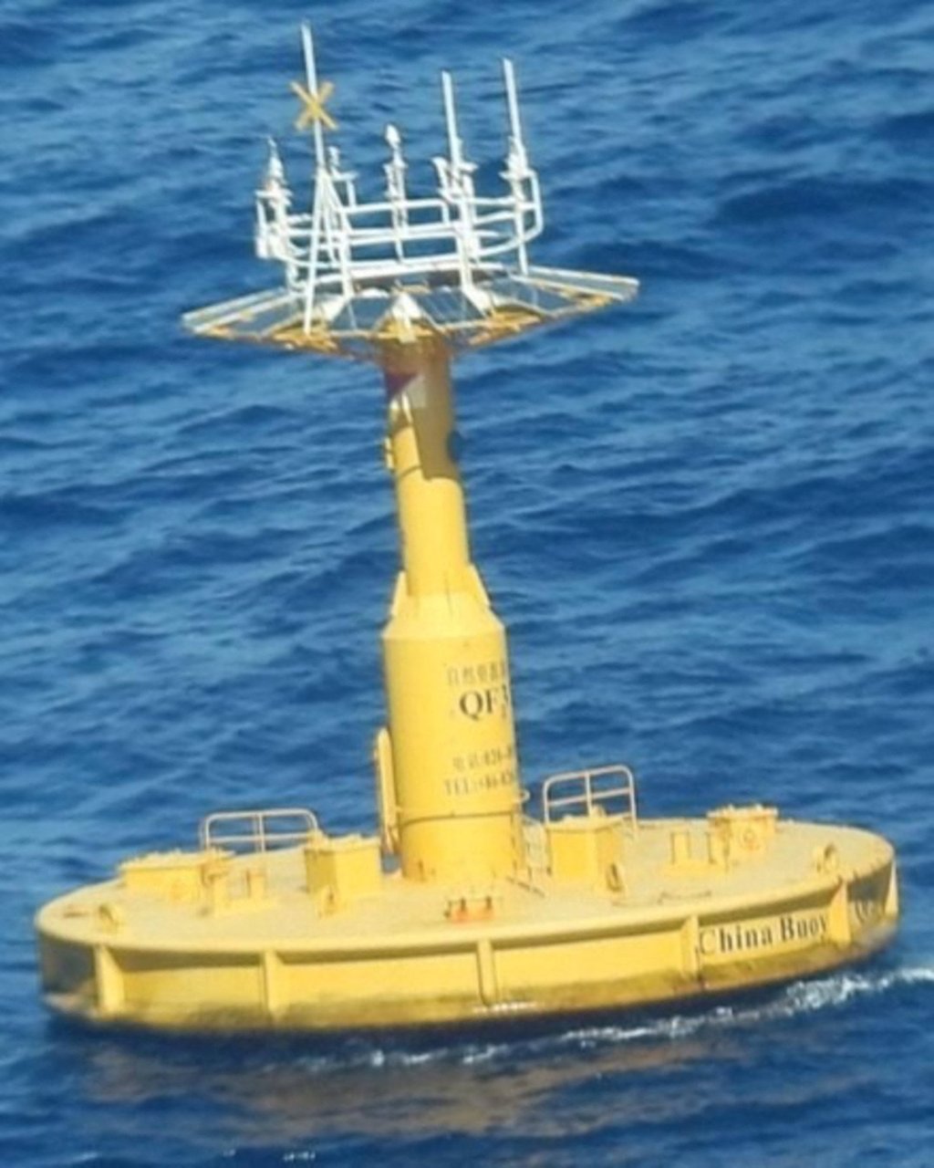 A structure, which the Philippine Coast Guard said was likely deployed by Chinese research vessels, floats at the disputed Scarborough Shoal in the South China Sea, on June 10. Photo: Philippine Coast Guard/Handout via Reuters